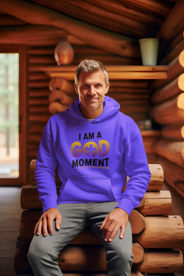 Senior Man Wearing A Pullover Hoodie In A Wooden Cabin