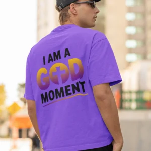 Back View Mockup of A Man Wearing An Oversized Tshirt and Sunglasses