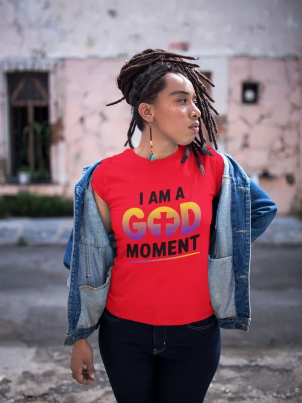 Mockup of A  Girl with Locks Wearing a T shirt While Looking To The Side