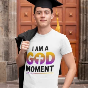 T Shirt Mockup of a young man on his graduation day